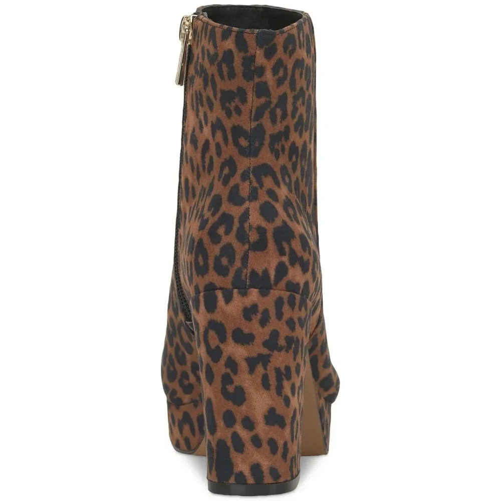 Jessica Simpson Rexura Boots Women's Brown Cheetah Print Ankle Bootie TZP976